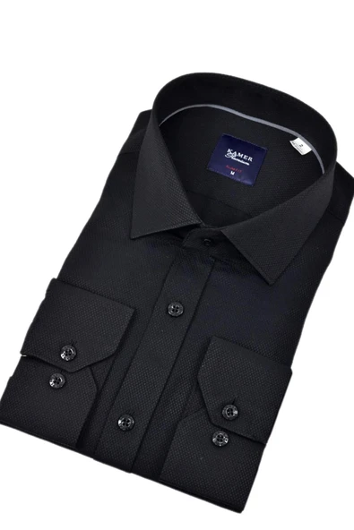 Erkek Slim Fitt Armürlü Uzun Kol Gömlek 2413 BGL-ST04383 - 3