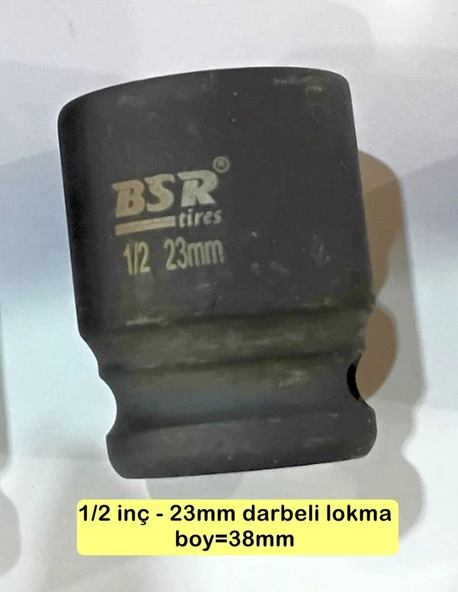 Darbeli Lokma 1/2" -23mm Boy 38mm, 1 Adet