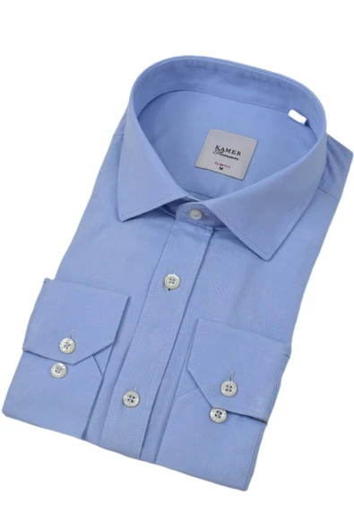 Erkek Slim Fitt Likralı Uzun Kol Kulplu Gömlek 2358 BGL-ST04384 - Resim 8