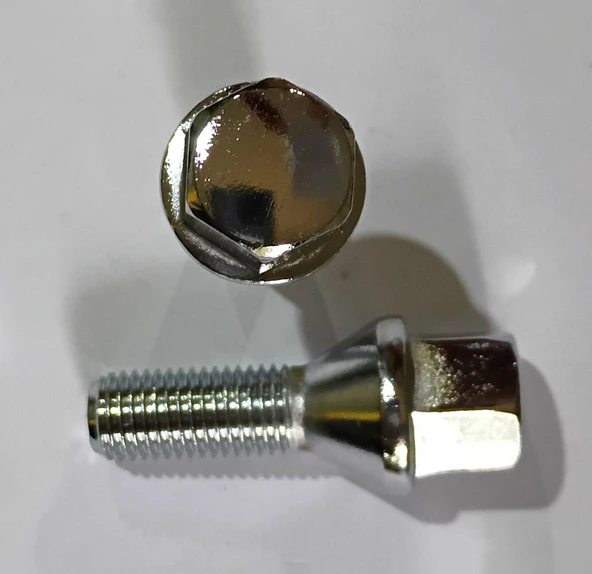Bijon M12x1.5 Kafa Aa 17mm Dişboyu 28mm Krom Kaplama, Takım 20ad