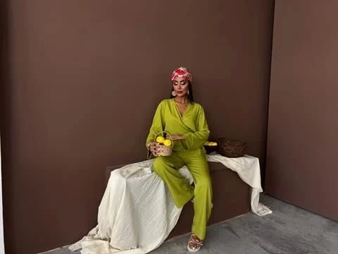 Kruvaze Model Klasik Pantolonlu Çupra Keten Takım 10191 - 6