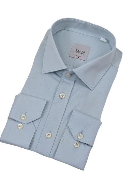 Erkek Slim Fitt Likralı Uzun Kol Kulplu Gömlek 2358 BGL-ST04384 - Resim 2