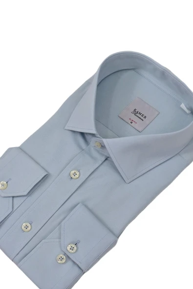 Erkek Slim Fitt Likralı Uzun Kol Kulplu Gömlek 2358 BGL-ST04384 - Resim 10