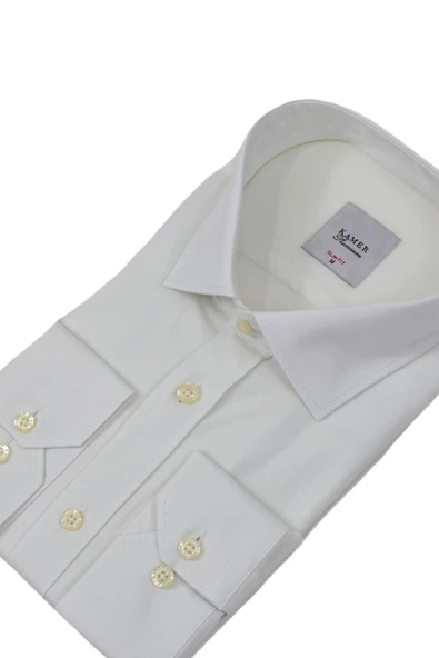 Erkek Slim Fitt Likralı Uzun Kol Kulplu Gömlek 2358 BGL-ST04384 - Resim 12