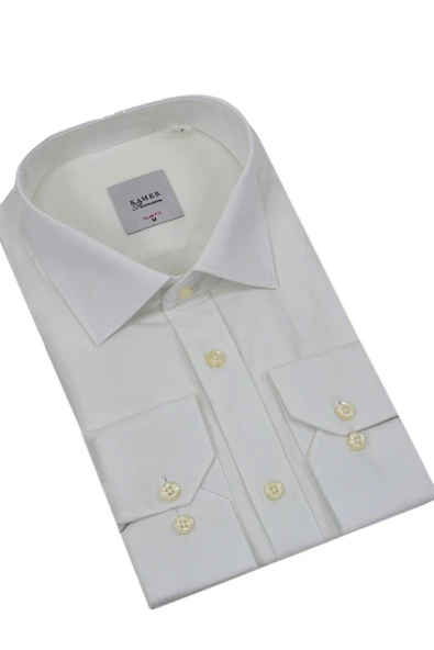 Erkek Slim Fitt Likralı Uzun Kol Kulplu Gömlek 2358 BGL-ST04384 - Resim 6