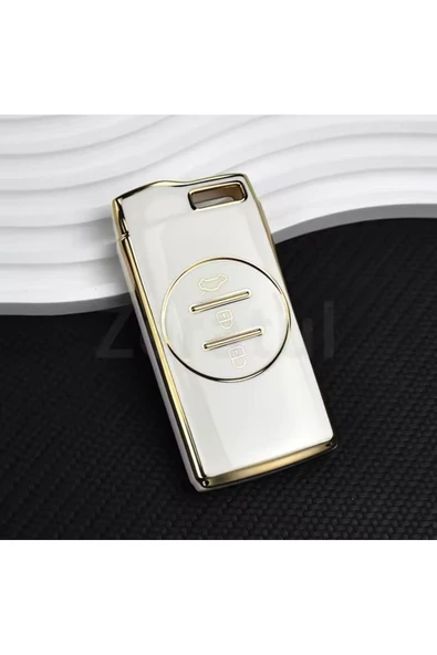 Yıldız Tuning  Chery Tiggo 7 Pro Anahtar Kılıfı Beyaz-Gold