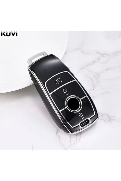 Yıldız Tuning  Mercedes GLC X167 Siyah-Silver Anahtar Kılıfı