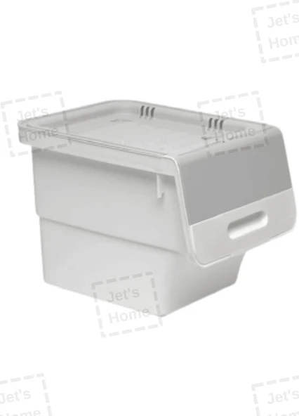 2’li Tekerlekli Patateslik Soğanlık BPA Free Oyuncaklık Erzak Kutusu Sebzelik Gri 33 Lt - Resim 3