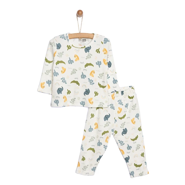 Kaşkorse Fil Desenli Uzun Kol Pijama Takımı