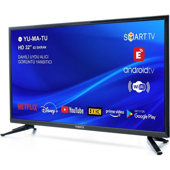 Yumatu 32" 81 Ekran Uydu Alıcılı HD Android Smart LED TV