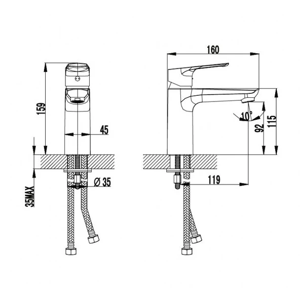 Creavit Solo Lavabo Bataryası SO1500 - 2