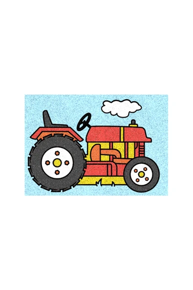 Traktör ve Leopar Kum Boyama Aktivite Seti-Red Castle PSMSB-01 - 2