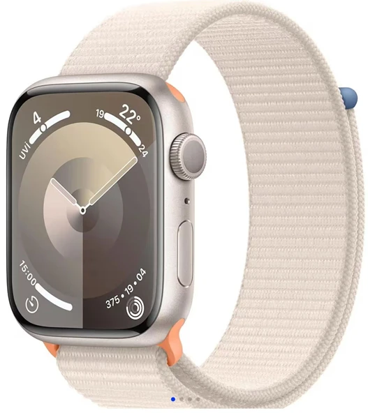 Apple Watch Series 9 GPS 45mm Yıldız Işığı Alüminyum Kasa ve Yıldız Işığı Spor Loop - MR983TU/A