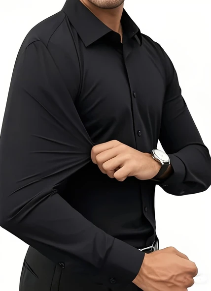 Erkek Slim Fitt Uzun Kol Likralı Gömlek 2392 BGL-ST04380 - Resim 6