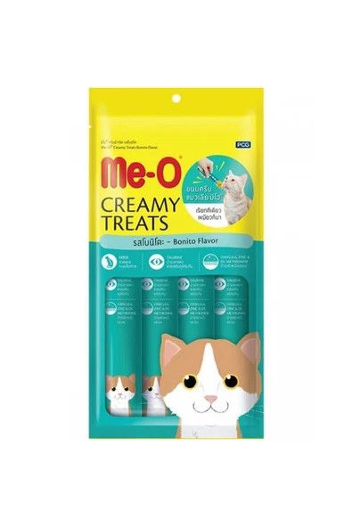 Meo Kremalı Kurutulmuş Ton Balıklı Kedi Sıvı Ödül Maması 4x15 gr