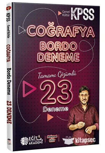2025 KPSS Coğrafya Bordo 23 Deneme Çözümlü Eğit Akademi