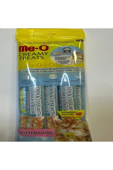 Me-o Kitten Tavuk Etli & Ciğerli & Keçi Sütlü Ödül Maması Stick
