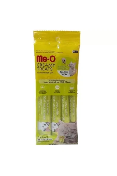 Meo Creamy Ton Balıklı Ve Keçi Sütlü Kedi Ödül Maması 4x15 gr