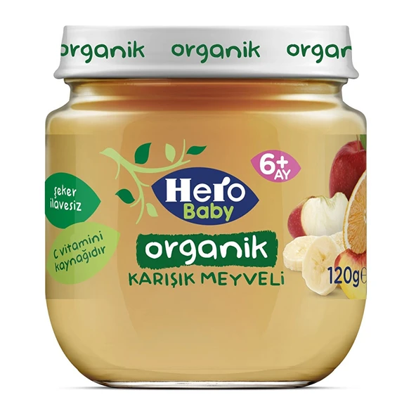 Organik Karışık Meyveli Kavanoz Mama 120 gr
