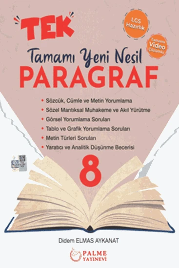 PALME YAYINLARI 8.SINIF LGS TAMAMI YENİ NESİL PARAGRAF SORU KİTABI