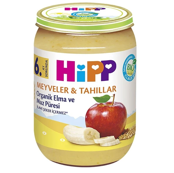 Organik Elmalı Muzlu Kavanoz Mama 190 gr