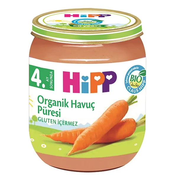 Organik Havuç Püresi Kavanoz Mama 125 gr