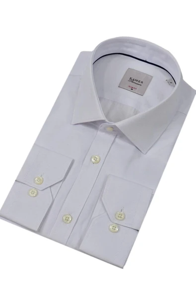 Erkek Puantiyeli Slim Fitt Uzun Kol Gömlek 2382 BGL-ST04377 - Resim 7