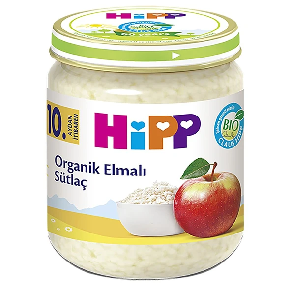 Organik Elmalı Sütlaç Kavanoz Mama 200 gr