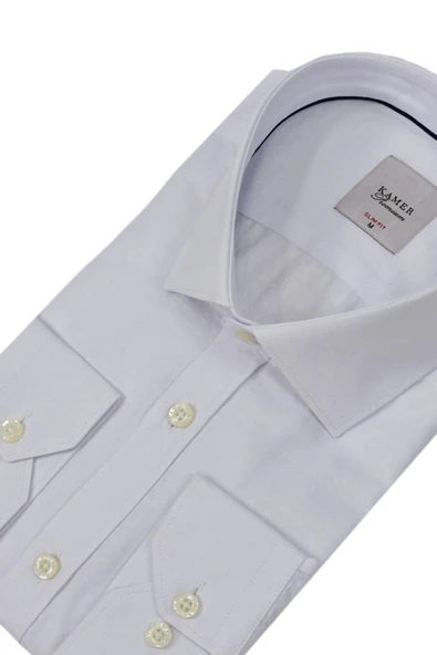 Erkek Puantiyeli Slim Fitt Uzun Kol Gömlek 2382 BGL-ST04377 - Resim 9