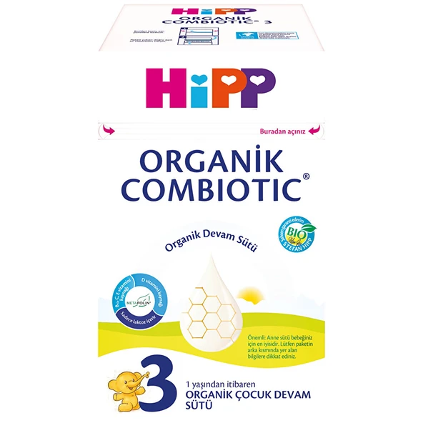 3 Organik Combiotic Çocuk Devam Sütü 800 gr 1+ Yaş