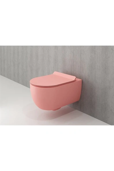 Bocchi V Tondo Rimless Asma Klozet Mat Somon Ve Kapağı 1416-032-0128