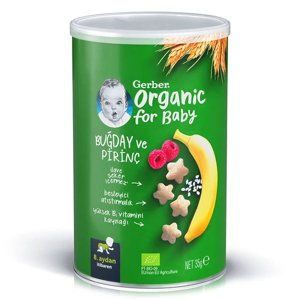 Organik Buğday Ve Pirinç Bebek Atıştırmalığı 35 gr 8+ Ay