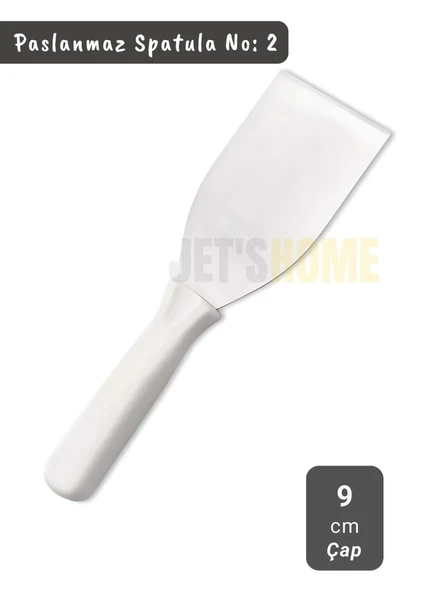 Börek Kesici Paslanmaz Çelik Pasta Spatulası Pizza Kesici Paslanmaz Saplı No:2 Çap 9 cm