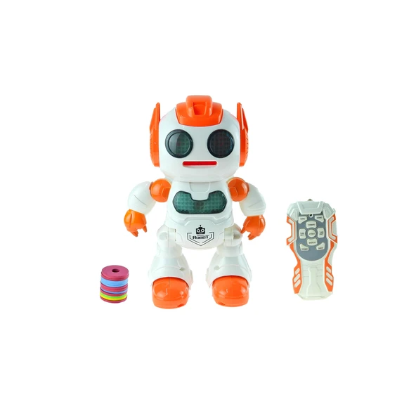 Oyuncak Robot Uzaktan Kumandalı Disk Atan Işıklı Sesli 30 Cm