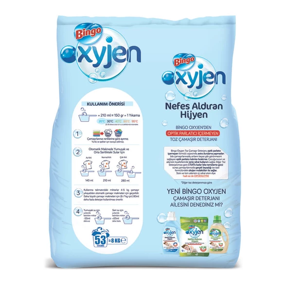 Bingo Oxyjen Toz Çamaşır Deterjanı 8 kg - 3