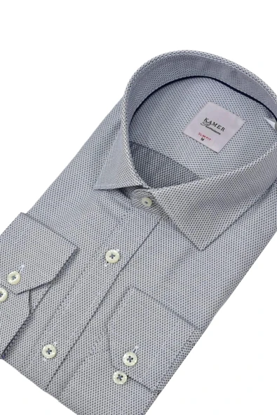 Erkek Slim Fitt Uzun Kol Gömlek 2381 BGL-ST04374 - Resim 8
