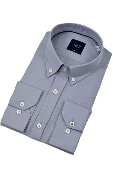 Erkek Slim Fitt Uzun Kol Gömlek 2424 BGL-ST04381 - Resim 2