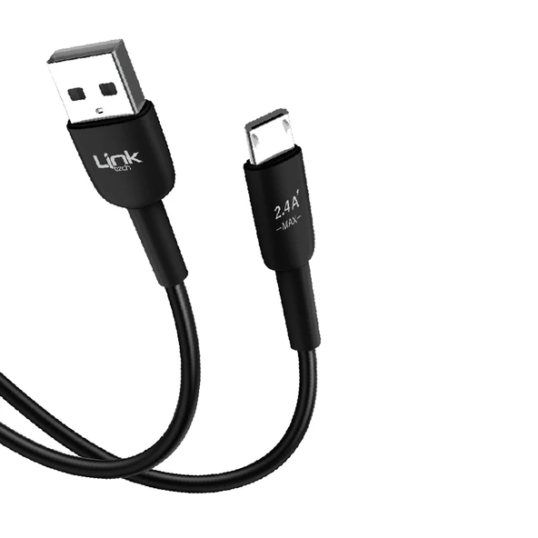 LinkTech K600 Premium Micro USB Data/Şarj Kablosu 2.4A 1mt Siyah - 3