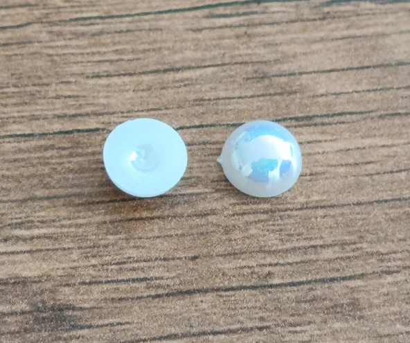 Dekoratif Yarım Inci 8mm Sedefli Beyaz 40 Adet Takı Süsleme - 2