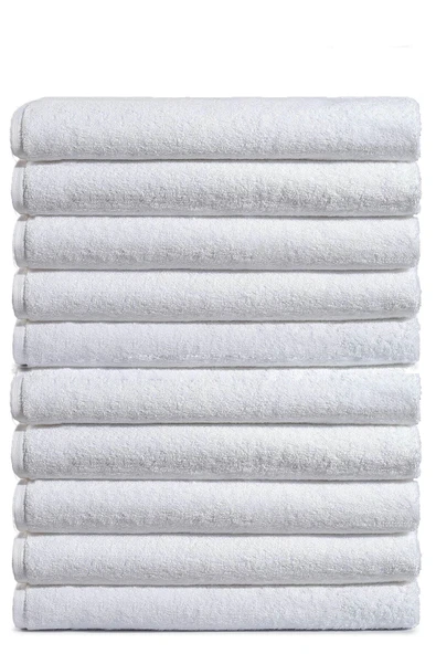 10 lu Otel Banyo Havlusu %100 Pamuklu 70X150 Cm Beyaz 20/2 Ring 500 Gr