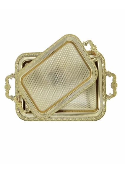 AROW 2 Lİ DİKDÖRTGEN GOLD TEPSİ TR-868 - 2