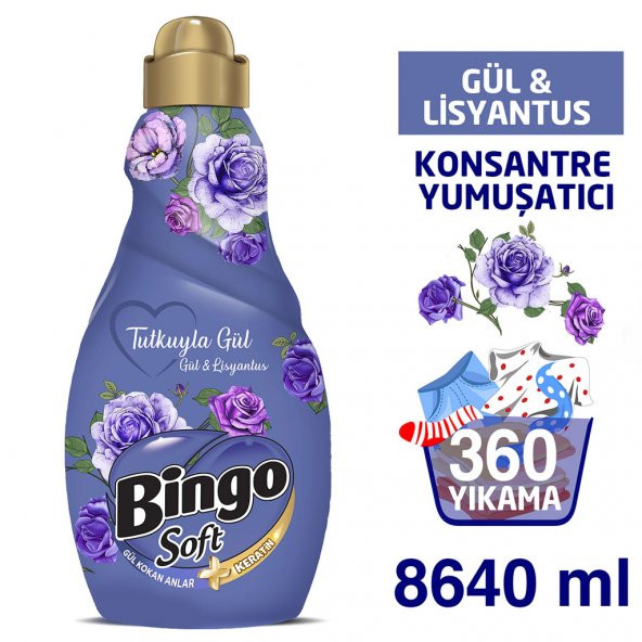 Bingo Soft Konsantre Tutkuyla Gül 1440 Ml Ekonomi Paketi 6'lı