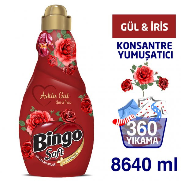 Bingo Soft Konsantre Aşkla Gül 1440 Ml Ekonomi Paketi 6'lı