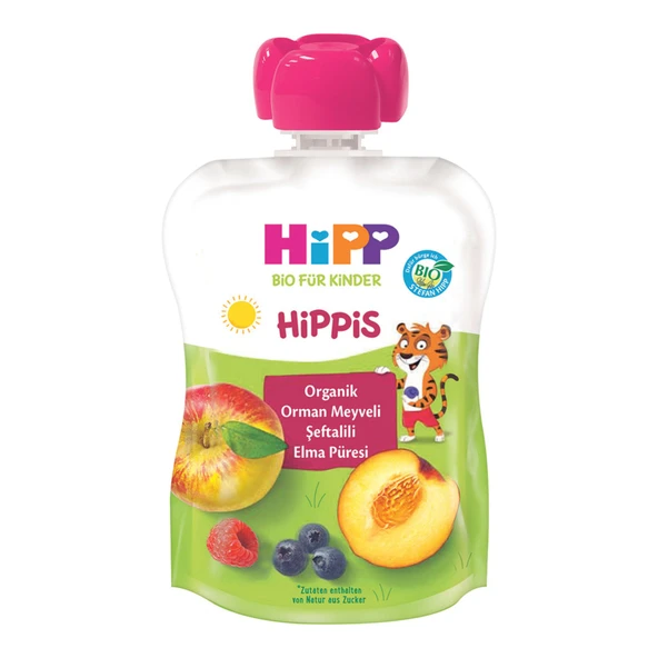 Hipp Organik Orman Meyveli Şeftalili Elma Püresi 100 G
