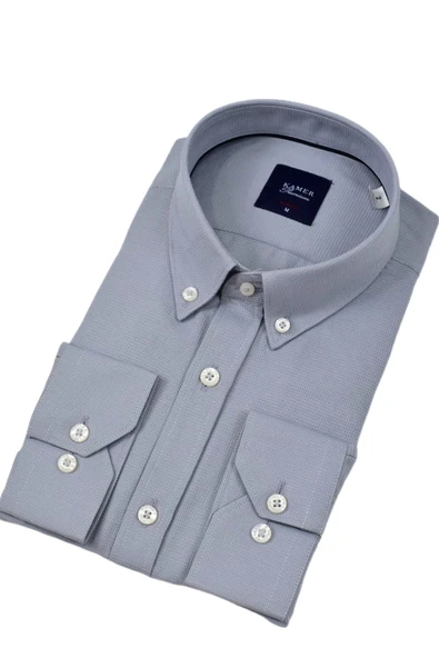 Erkek Slim Fitt Uzun Kol Gömlek 2424 BGL-ST04381 - Resim 12