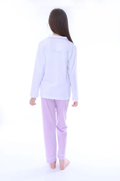 Sevimli Chip Dale Baskılı Düğmeli %100 Pamuk Kız Çocuk Pijama Takımı - Resim 6