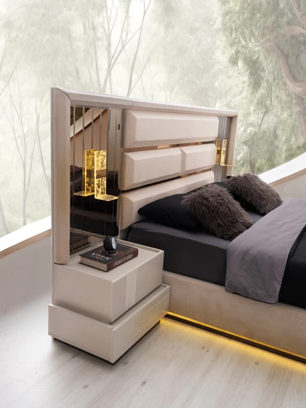 EMİR MDF LEDLİ BAZALI YATAK ODASI - 3