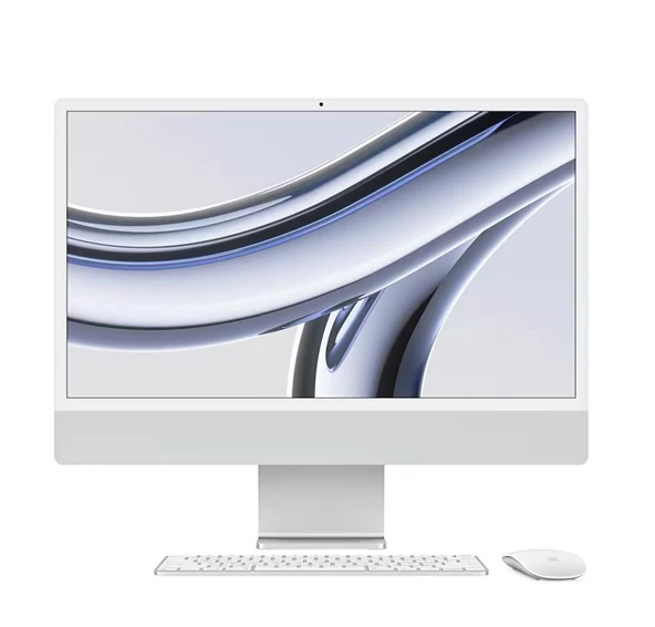 iMac 24 inç Retina 4.5K Display Apple M3 Çip 8 Çekirdekli CPU 8 Çekirdekli GPU 256GB SSD MQR93TU/A - Gümüş
