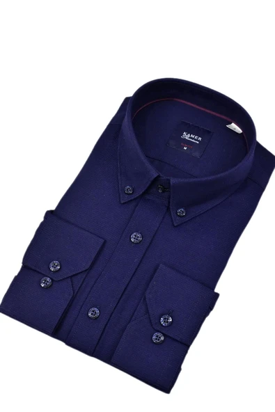 Erkek Slim Fitt Uzun Kol Gömlek 2424 BGL-ST04381 - Resim 3