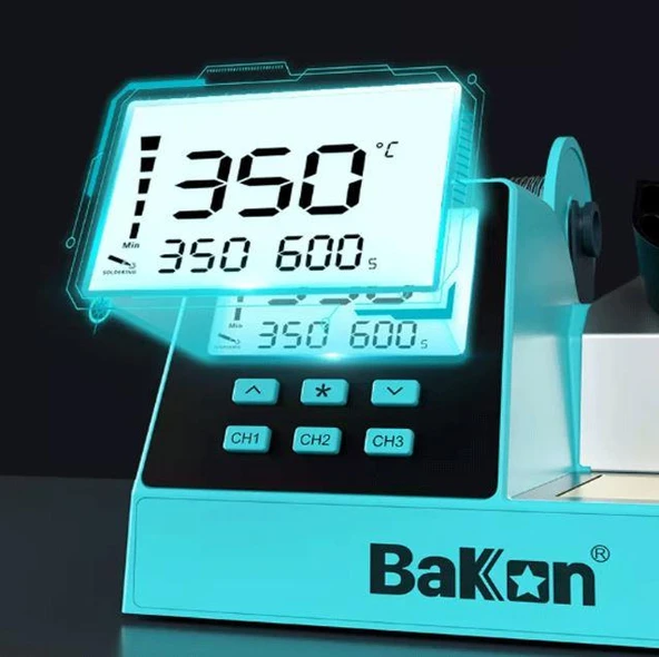 Bakon BK601S 90w İntelligent Isı Ayarlı Havya İstasyonu - 5